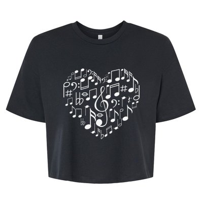 Cool Music Note Art For  Music Musical Note Lover Bella+Canvas Jersey Crop Tee