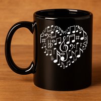 Cool Music Note Art For  Music Musical Note Lover 11oz C Handle Ceramic Mug