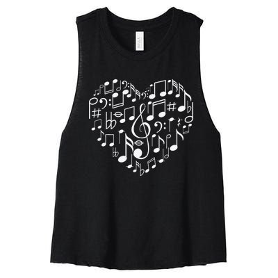 Cool Music Note Art For  Music Musical Note Lover Women's Racerback Cropped Tank