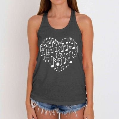 Cool Music Note Art For  Music Musical Note Lover Women's Knotted Racerback Tank