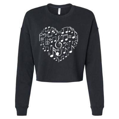 Cool Music Note Art For  Music Musical Note Lover Cropped Pullover Crew