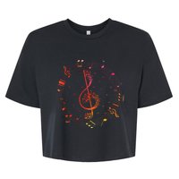 Cut Music Notes Clef Teacher Musical Notes And Flowers Bella+Canvas Jersey Crop Tee