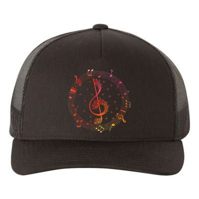 Cut Music Notes Clef Teacher Musical Notes And Flowers Yupoong Adult 5-Panel Trucker Hat