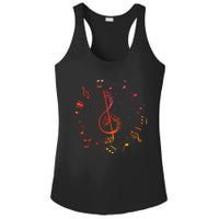 Cut Music Notes Clef Teacher Musical Notes And Flowers Ladies PosiCharge Competitor Racerback Tank