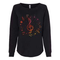 Cut Music Notes Clef Teacher Musical Notes And Flowers Womens California Wash Sweatshirt