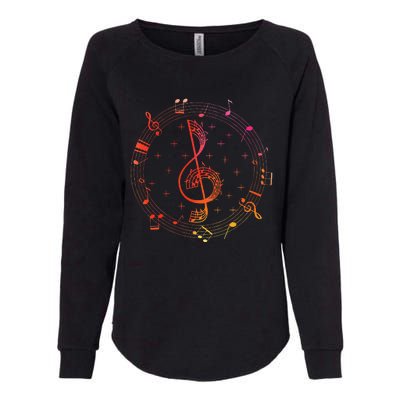 Cut Music Notes Clef Teacher Musical Notes And Flowers Womens California Wash Sweatshirt