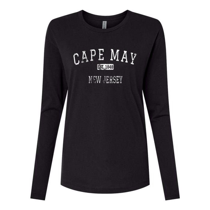 Cape May New Jersey Nj Vintage Womens Cotton Relaxed Long Sleeve T-Shirt