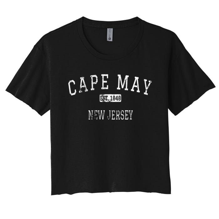 Cape May New Jersey Nj Vintage Women's Crop Top Tee