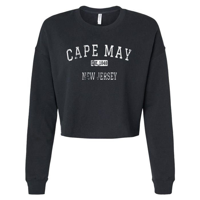 Cape May New Jersey Nj Vintage Cropped Pullover Crew