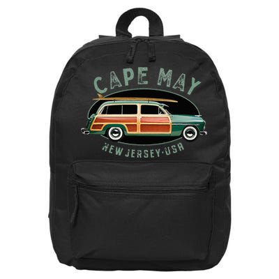 Cape May New Jersey Vintage Surfing Design 16 in Basic Backpack