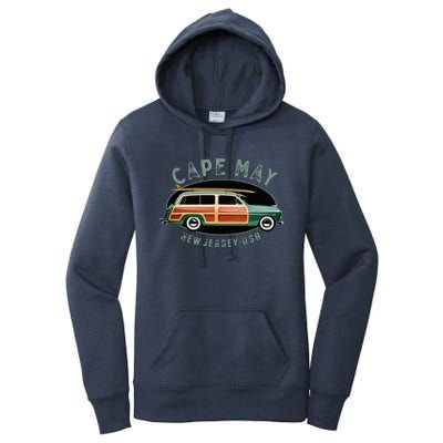 Cape May New Jersey Vintage Surfing Design Women's Pullover Hoodie