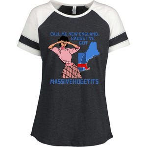 Call Me New England Cause Ive Got Massivechusetts Enza Ladies Jersey Colorblock Tee