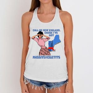 Call Me New England Cause Ive Got Massivechusetts Women's Knotted Racerback Tank