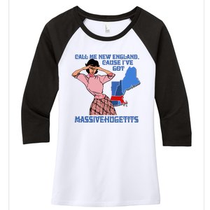 Call Me New England Cause Ive Got Massivechusetts Women's Tri-Blend 3/4-Sleeve Raglan Shirt