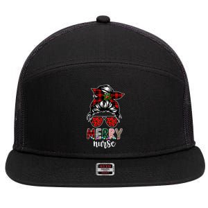 Cute Merry Nurse Christmas 7 Panel Mesh Trucker Snapback Hat