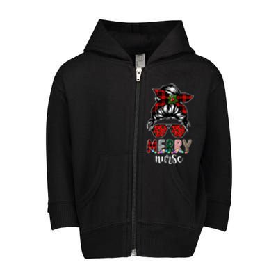 Cute Merry Nurse Christmas Toddler Zip Fleece Hoodie