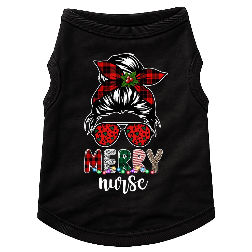 Cute Merry Nurse Christmas Doggie Tank