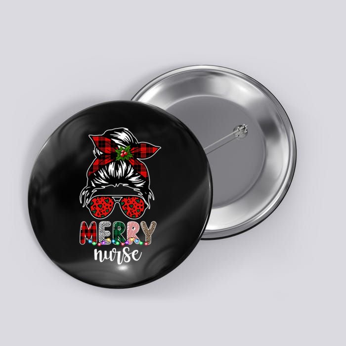 Cute Merry Nurse Christmas Button