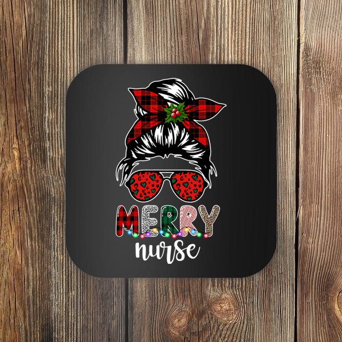 Cute Merry Nurse Christmas Coaster