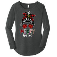 Cute Merry Nurse Christmas Women's Perfect Tri Tunic Long Sleeve Shirt