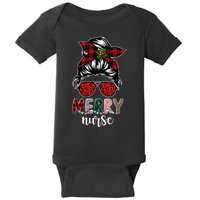 Cute Merry Nurse Christmas Baby Bodysuit