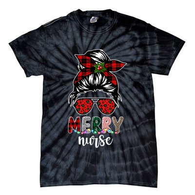 Cute Merry Nurse Christmas Tie-Dye T-Shirt