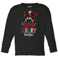 Cute Merry Nurse Christmas Toddler Long Sleeve Shirt