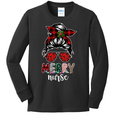 Cute Merry Nurse Christmas Kids Long Sleeve Shirt