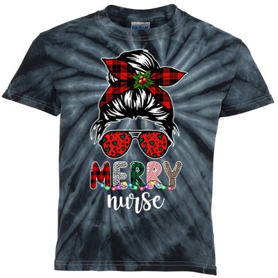 Cute Merry Nurse Christmas Kids Tie-Dye T-Shirt