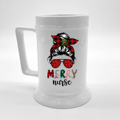 Cute Merry Nurse Christmas Beer Stein