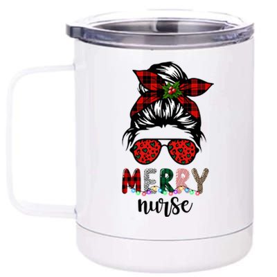 Cute Merry Nurse Christmas 12 oz Stainless Steel Tumbler Cup