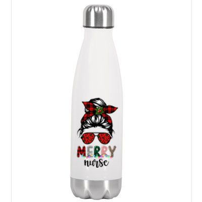 Cute Merry Nurse Christmas Stainless Steel Insulated Water Bottle