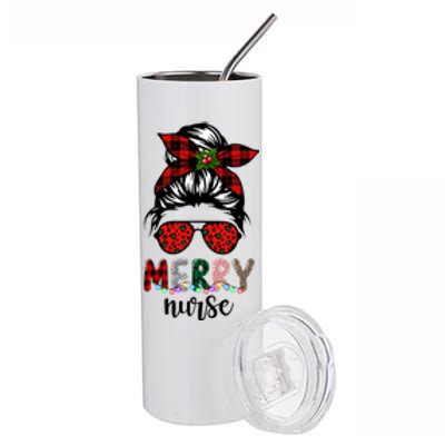 Cute Merry Nurse Christmas Stainless Steel Tumbler