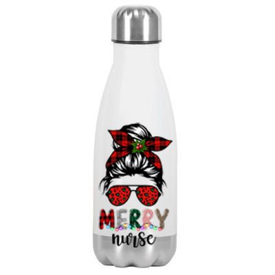 Cute Merry Nurse Christmas Stainless Steel Insulated Water Bottle