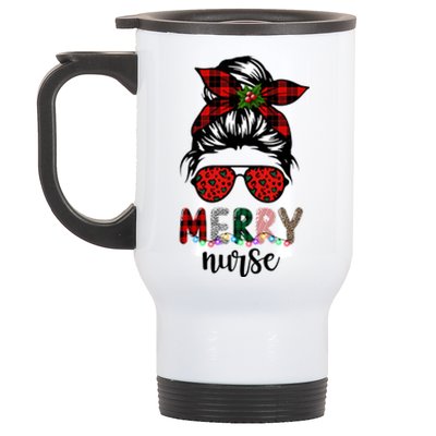 Cute Merry Nurse Christmas Stainless Steel Travel Mug