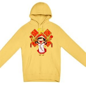 Chuc Mung Nam Moi Girl Cute Vietnamese New Year Ao Dai Premium Pullover Hoodie