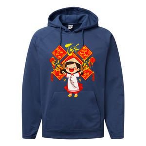 Chuc Mung Nam Moi Girl Cute Vietnamese New Year Ao Dai Performance Fleece Hoodie