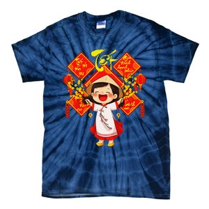 Chuc Mung Nam Moi Girl Cute Vietnamese New Year Ao Dai Tie-Dye T-Shirt