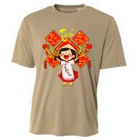 Chuc Mung Nam Moi Girl Cute Vietnamese New Year Ao Dai Cooling Performance Crew T-Shirt