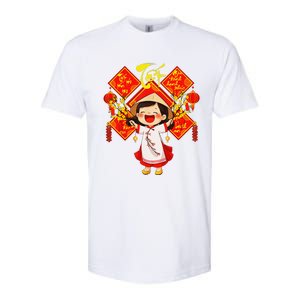 Chuc Mung Nam Moi Girl Cute Vietnamese New Year Ao Dai Softstyle CVC T-Shirt