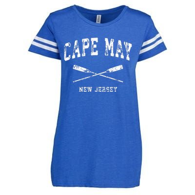 Cape May New Jersey Vintage Nautical Crossed Oars Enza Ladies Jersey Football T-Shirt