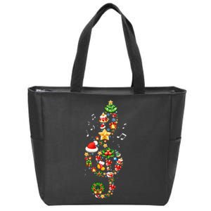 Christmas Musical Note Music Lover Teacher Sing Carols Xmas Zip Tote Bag