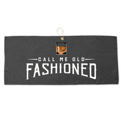 Call Me Old Fashioned Whiskey Vintage Pun Tee Large Microfiber Waffle Golf Towel