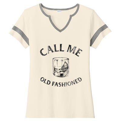 Call Me Old Fashionedcocktail Glass Ladies Halftime Notch Neck Tee