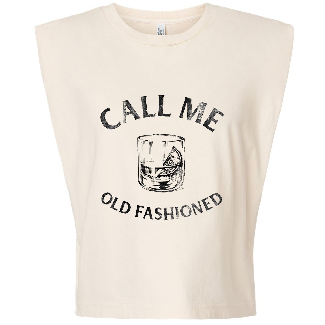 Call Me Old Fashionedcocktail Glass Garment-Dyed Women's Muscle Tee