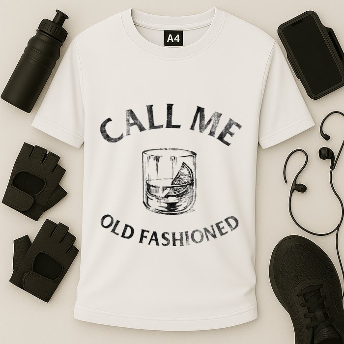 Call Me Old Fashionedcocktail Glass Cooling Performance Crew T-Shirt
