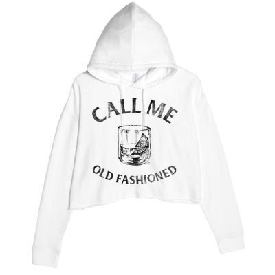 Call Me Old Fashionedcocktail Glass Crop Fleece Hoodie