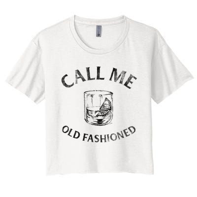 Call Me Old Fashionedcocktail Glass Women's Crop Top Tee