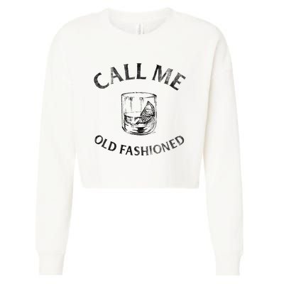 Call Me Old Fashionedcocktail Glass Cropped Pullover Crew