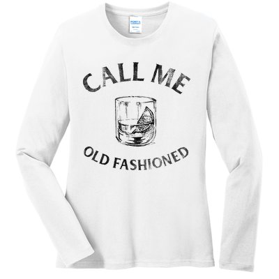 Call Me Old Fashionedcocktail Glass Ladies Long Sleeve Shirt